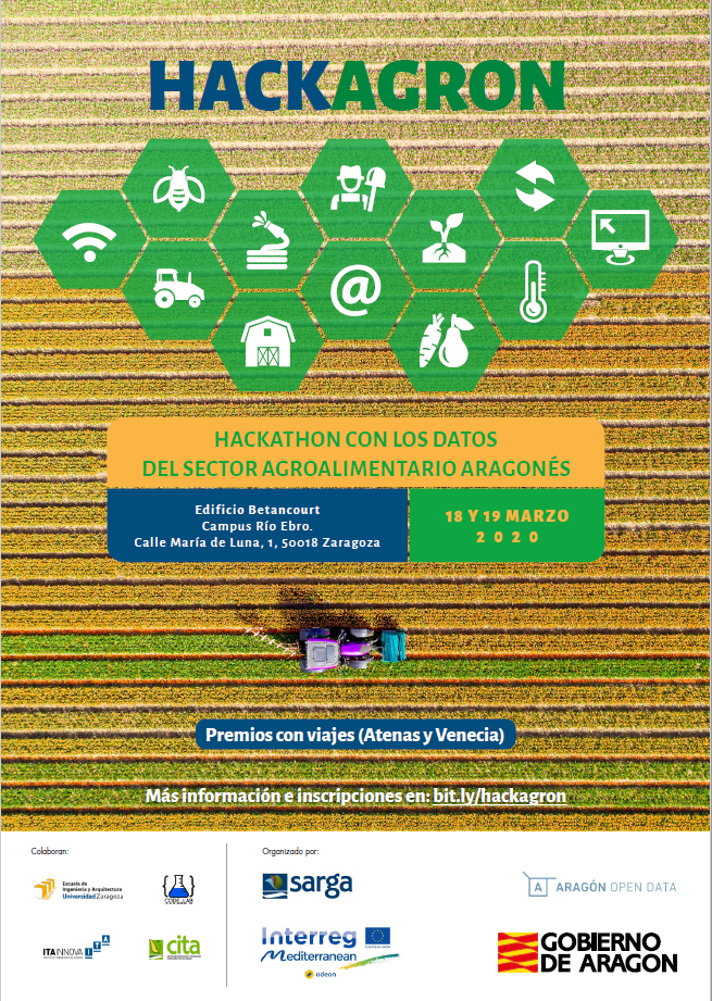 Cartel HACKAGRON: Hackaton con los datos del sector agroalimentario aragonés