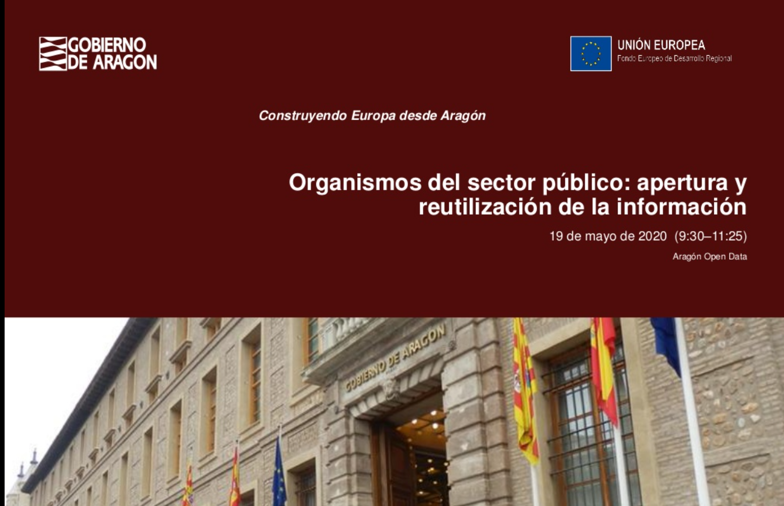 Portada de la presentación de Aragón Open Data Focus 
