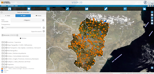 Visor de mapas con los servicios del IGEAR