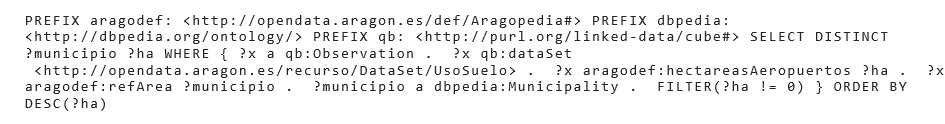Ejemplo consulta Datacube hectáreas aeropuerto